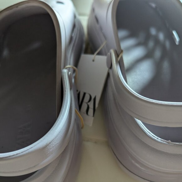 Zara AIR CHAMBER CLOGS Lilac | US Size  5½ (9.5 INCHES) - Picture 10 of 10